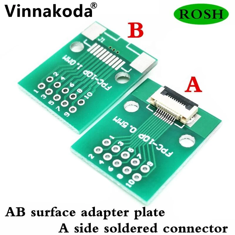 Imagem -02 - Placa 0.5 Mm10p do Adaptador de Peças Ffc Fpc a 2.54 mm Soldou o Conector da Aleta-parte Superior de 0.5 Mm-10p