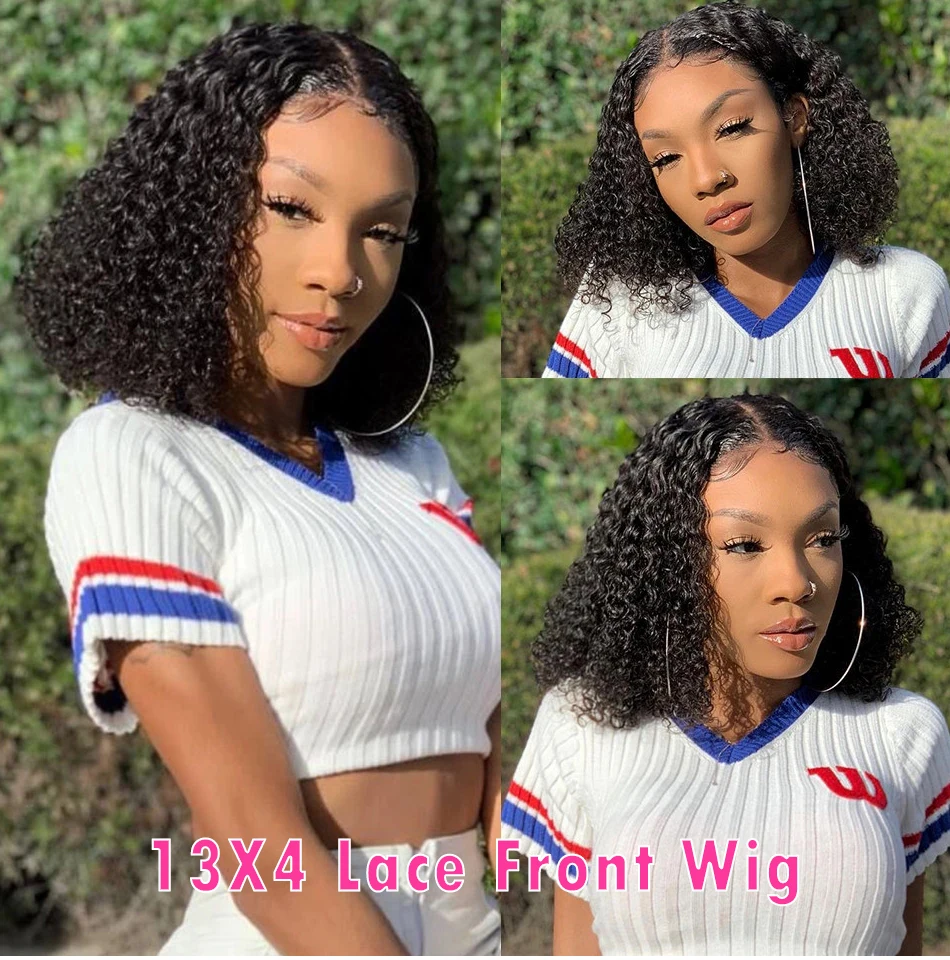 Water Wave Bob 13x6 Lace Front Wigs Preplucked Human Wigs 13x4 Frontal Brazilian Wigs Transparent Lace Wig Deep Curls 5x5 wigs