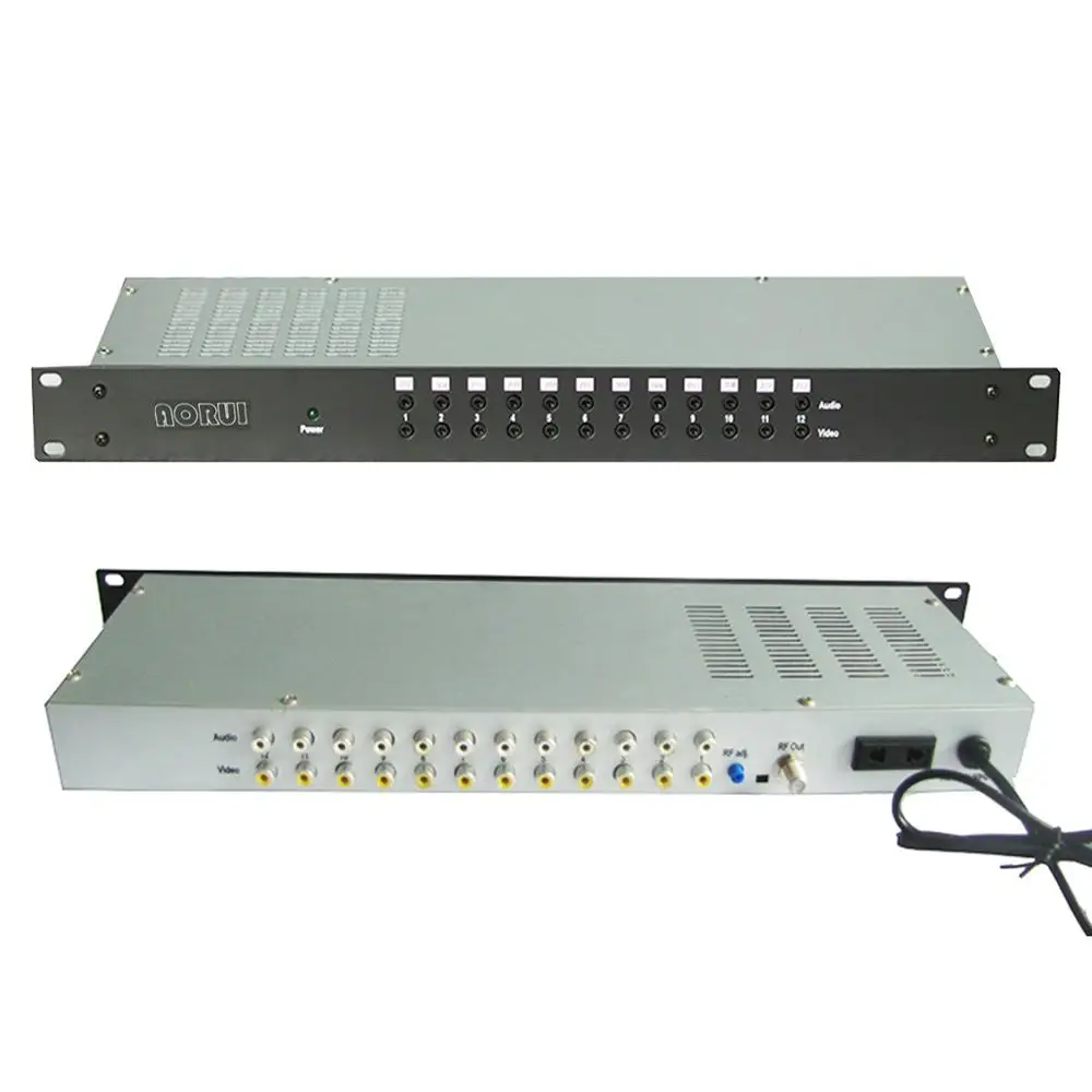 

12 Channel AV to RF Hotel Cable Front End Audio Video to RF PAL-DK PAL-BG NTSC Analog Modulator