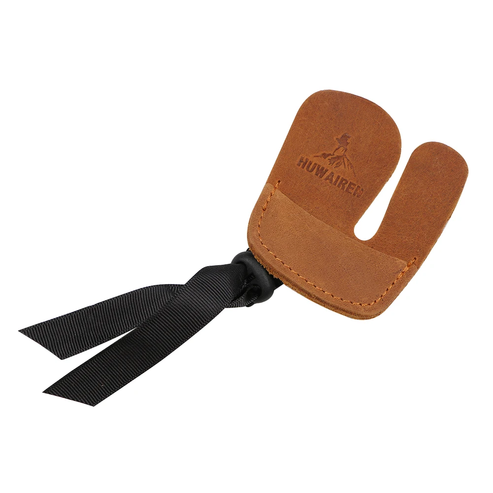 Archery Finger Tab Guard Protection Cowhide Protective Gear Equipment for Bow and Arrow Hunting Shooting Accessories