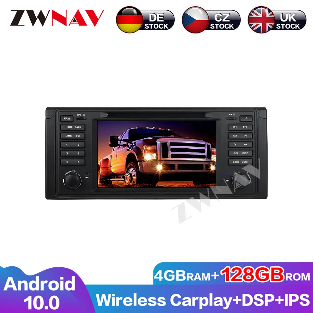 Android 10 4G+128G GPS Audio Navigation DSP wireless Carplay Radio  Head Unit Car DVD Player  For Benz E39 1995-2003  Multimedia