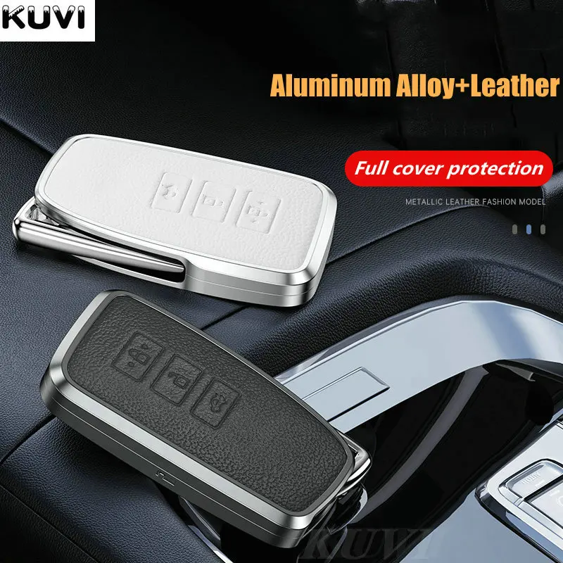 Alloy Leather Car Key Case Cover For Lexus LX IS GS RX300 RX450 2016 2017 2018 2019 NX 2020 3 Button Styling Accessories