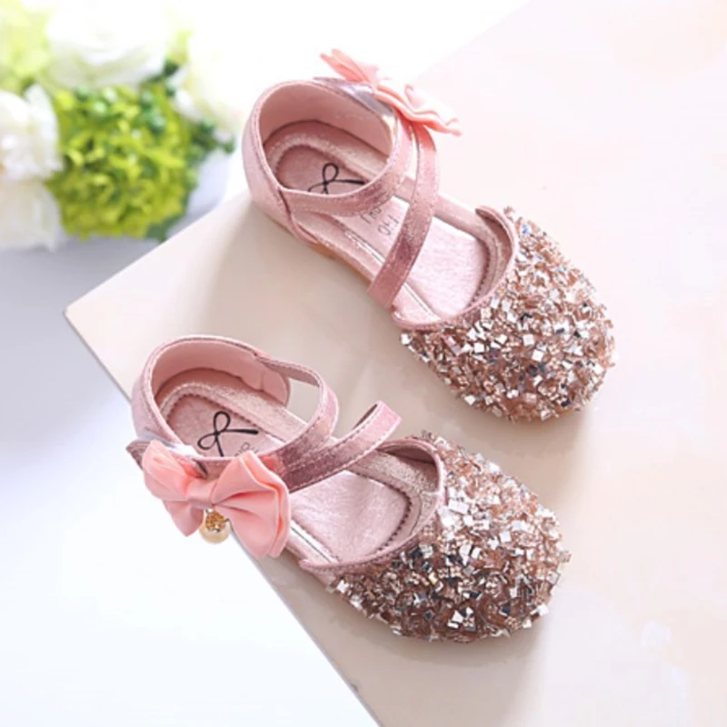 Toddler Girls Sparkly Sequin Shoes Gold Christmas Princess Flats Dressy Baby Girls Birthday Party Shoes Kids Fall Halloween 3t 4