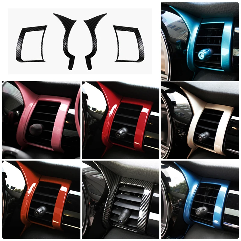 

Рамка для автомобильного вентиляционного отверстия, декоративные наклейки в стиле карбона для MINI COOPER F55 F56 F57, аксессуары для автомобиля, модификация интерьера