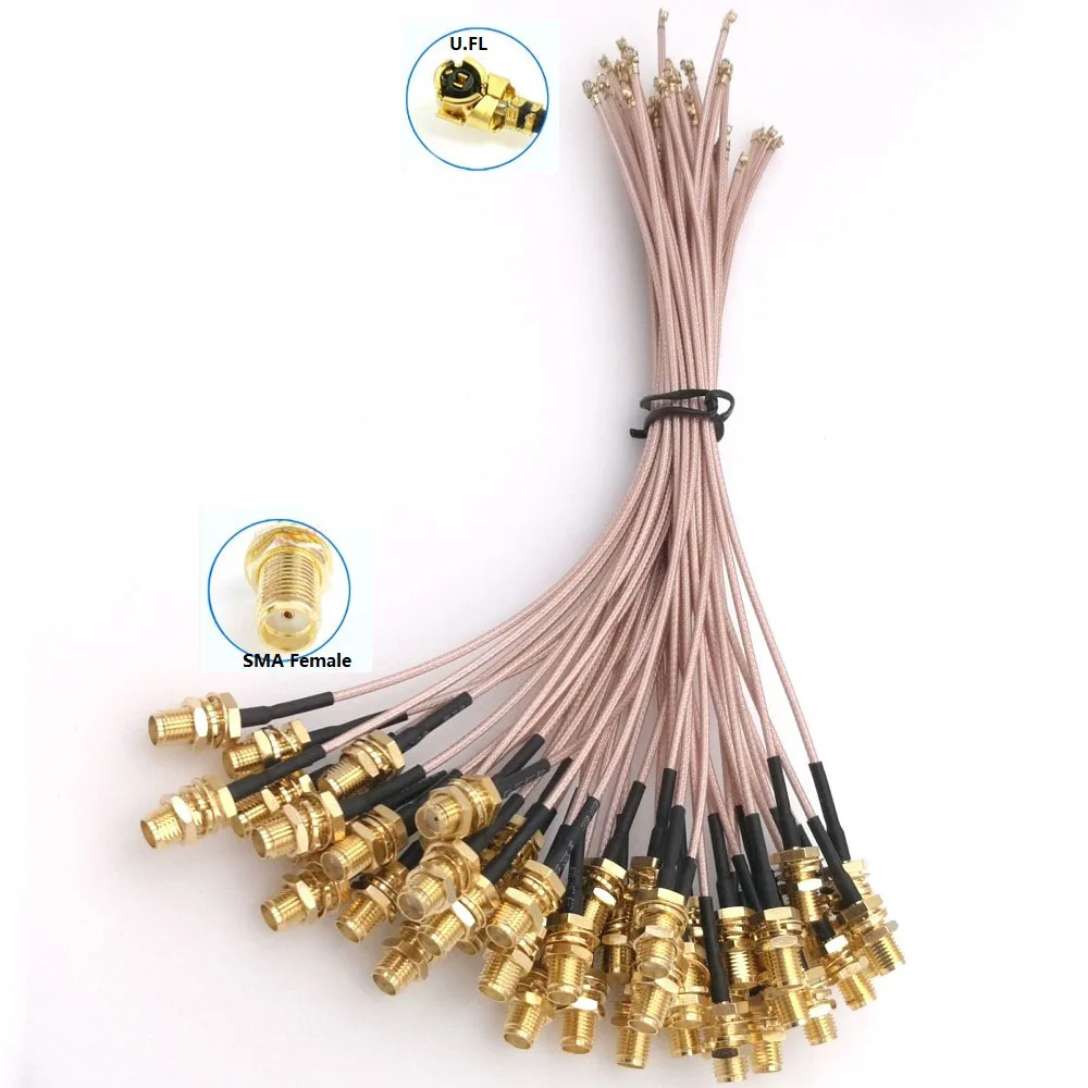 10pcs SMA Female to uFL/u.FL/IPX/IPEX RF Coax Adapter Assembly RG178 Pigtail 8\