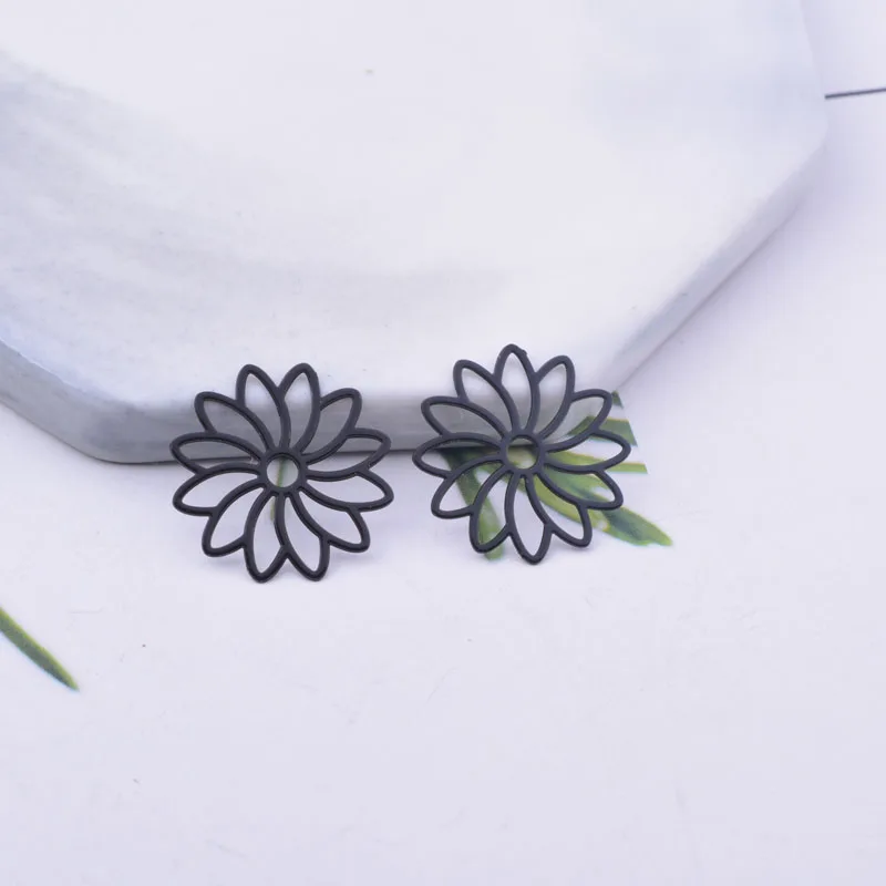 50 Stück AC12178 18mm Messing-Blumen-Abstandshalter-Anhänger für DIY-Schmuckherstellung – Detail 3