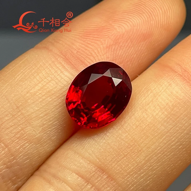 

Czochralski method Artificial red ruby Thailand cut oval shape clear corundum gem stone GRC