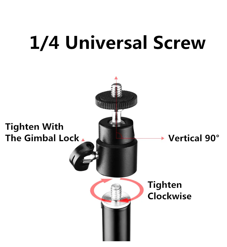 1/4 Screw Head Tripod Universal Aluminum Selfie Stand Phone Holder Video Live Mount Digital Camera Photography Ring Light Tripod