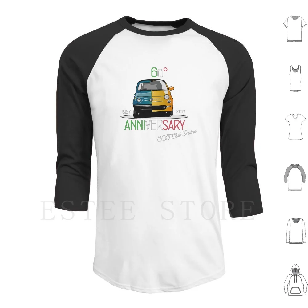 500 Aniversário Hoodies Manga Longa 500 500d 500l 500r 500f Belina Giardiniera Lusso Rinnovata Jolly Italiano