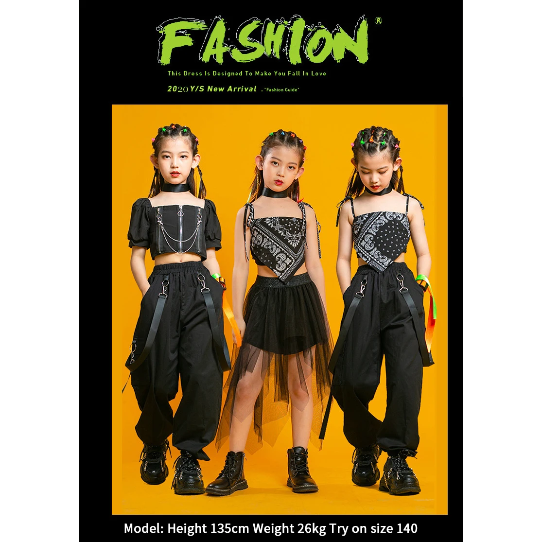 

Modern Jazz Street Dance Set Ds Clothes for Girls Kids Hip-Hop Children Outfits Dance Clothing Catwalk Fashion Show Dress Up