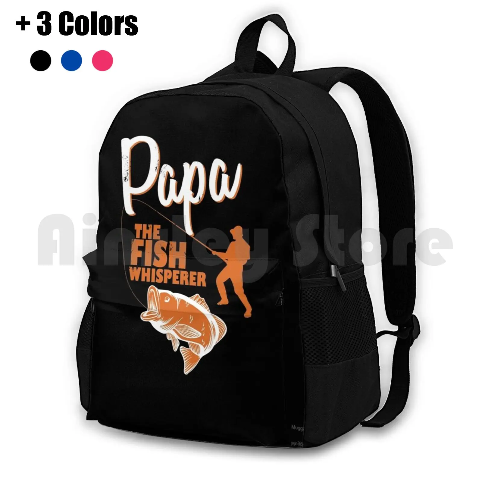 Papa The Fish Whisperer Outdoor Hiking Backpack Waterproof Camping Travel Soccer Mom Soccer Kayaking Hiking Sports Sports