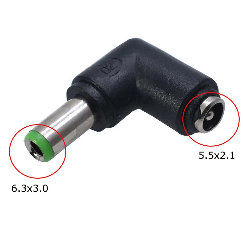 Złącze DC 5.5x2.1mm kobieta do 6.0x4.4 5.5x2.5 5.5x1.7 4.8x1.7 4.0x1.7mm męski konwerter zasilacz laptopa 90/180 stopni — zdjęcie 6