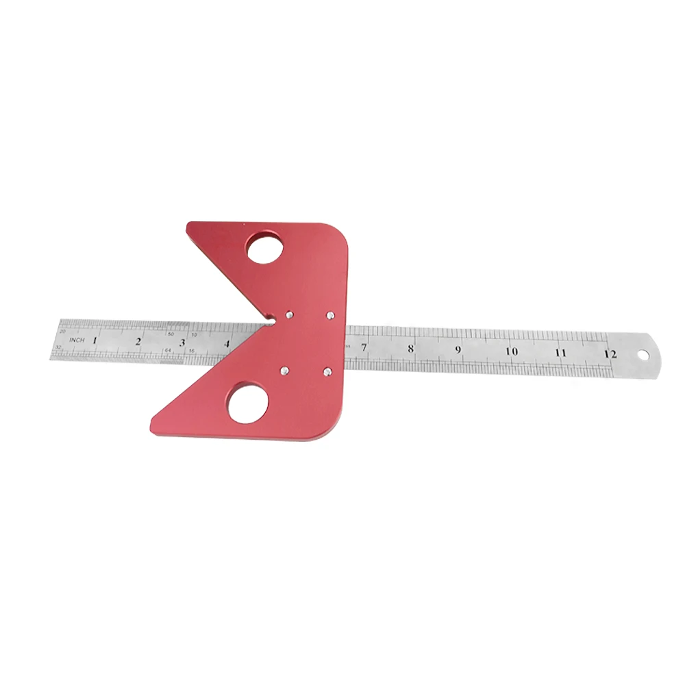 ALLSOME Woodworking Center Scribe 45 Degree Angle Line Gauge Wood Ruled Carpenter Ruler Gauge HT2340