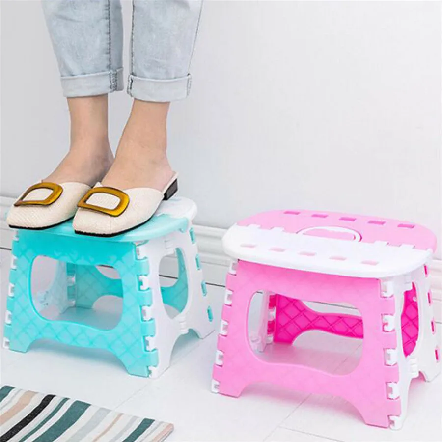 Folding Stool Camping Chair Seat for Fishing Plastic Portable Step Stool Home Train Outdoor Indoor Camping Foldable Kids Chair