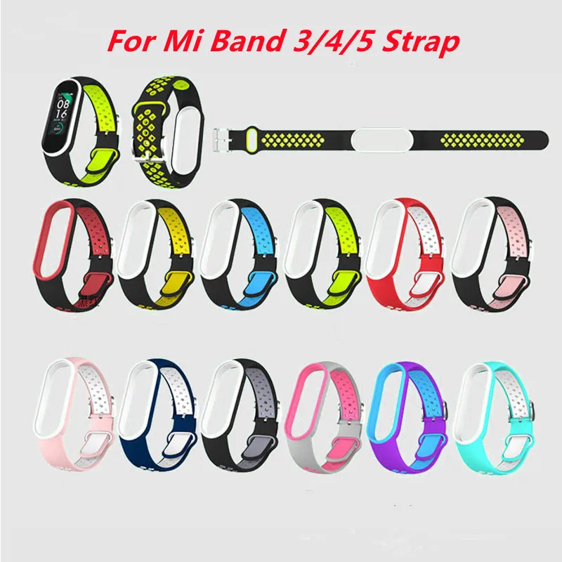 Smart bracelet For Xiaomi mi band 3 4 5 6 Strap Replacement Silicone Wrist band for Xiaomi Mi Band 5 3 4 6 Watch band TPU Strap