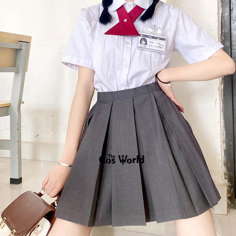 Japanese Girl\'s Summer High Waist Pleated Plaid Skirts For JK School Uniform Students Cloths