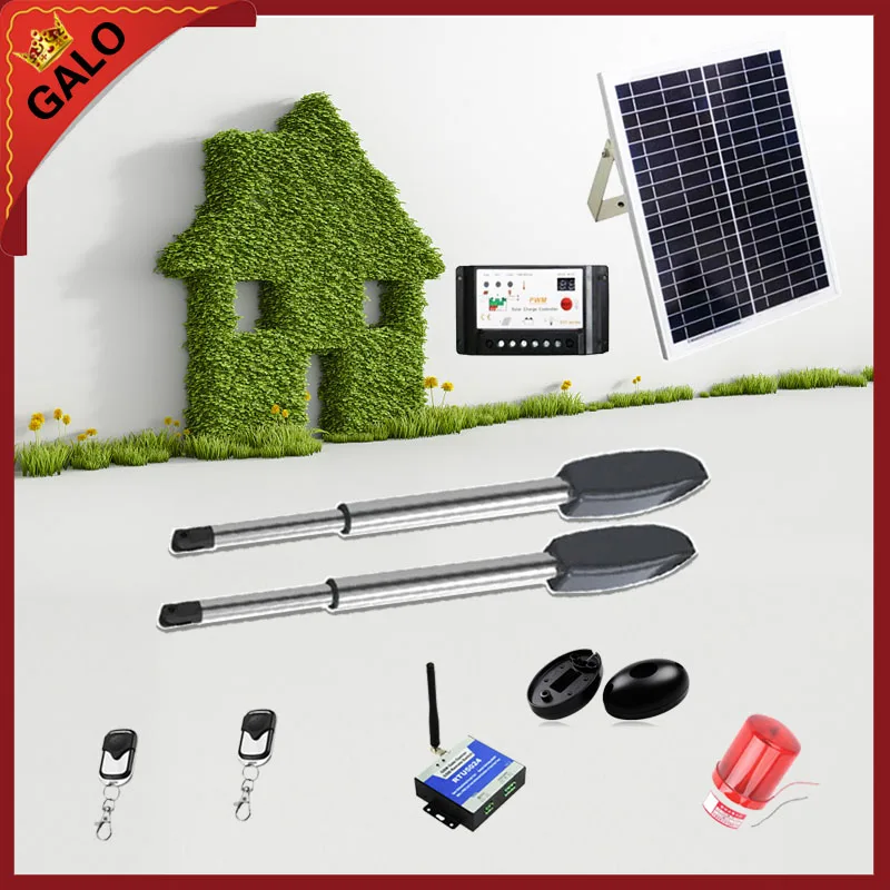 

GALO 20W 17V Solar Panel Power System Linear Actuator Swing Steel Wooden Gate Opener Motor(Photocell+Lamp Button Gsm Optional)