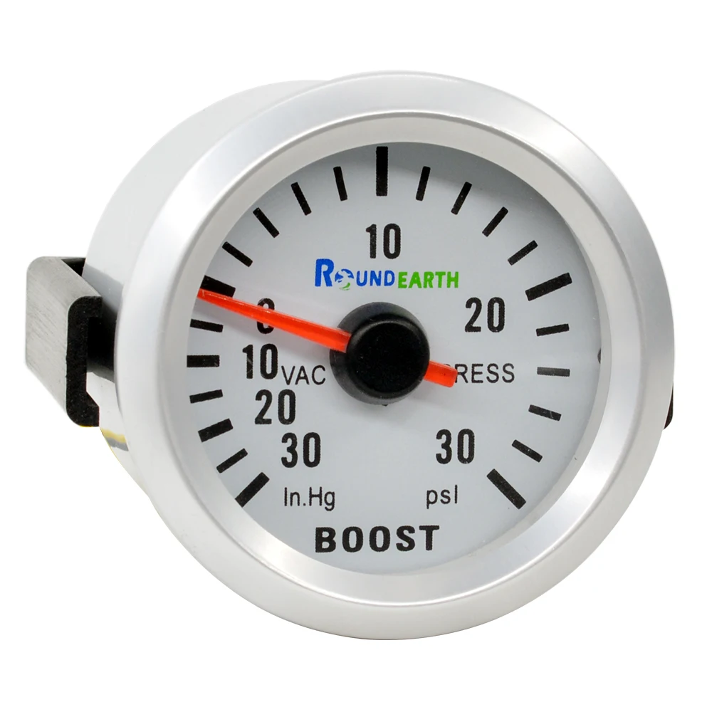 Round Earth 52mm Blue Backlight Auto Car Boost Gauge Modification Mechanical Turbine Meter -30~30 PSI Free Shipping
