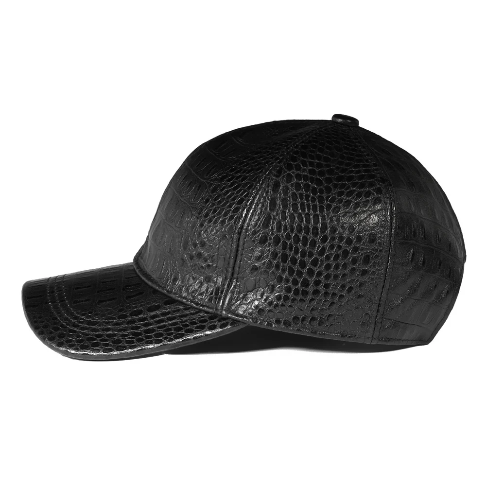 Neue Frühjahr Echtem Leder Mann Hut Männliche Ente Zunge Schafe Haut Outdoor Freizeit Baseball Caps Mode Krokodil Muster Chaepu – Detail 5