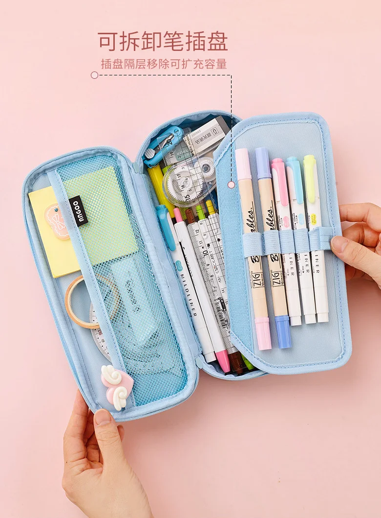 Unicorn Pencil Cases Zipper Canvas Bag Pen Organizer Kawaii Stationery School Supplies Eraser Box Ruler Pouch Gift Xmas Storage