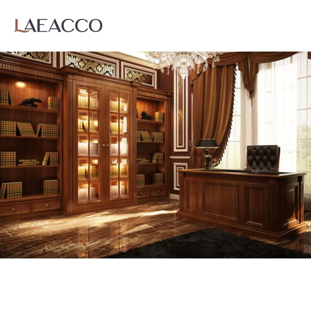 Laeacco Modern Living Office Room Wood Floor Interior Photo Zone Photography Background Photo Backdrop Photo Studio Photocall