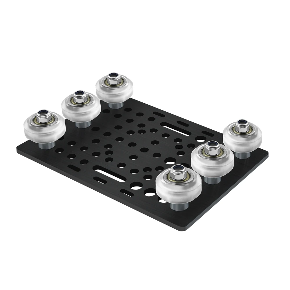 3D Printer Parts Black Aluminium V-Slot Gantry Plate Set 20 - 80mm with V-Slot Solid V Wheel POM Kit POM for CNC Machine Parts