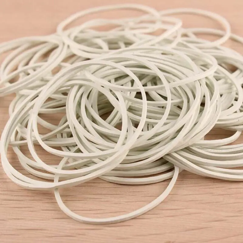 High Quality 50pcs/Pack 50mm White Color Rubber Band Strong Elastic Band Stationery School Office Home Supply Rubber Tie