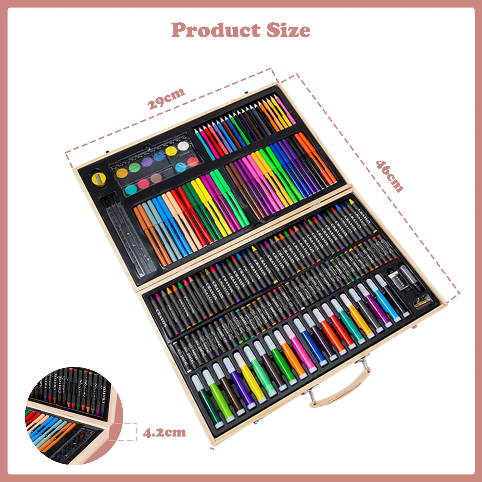 180pcs Painting Tool Set Watercolor Pen Sketch Pencil Crayon Oil Pastel Artist Drawing Tool Supplies Kids Stationery Gift Set