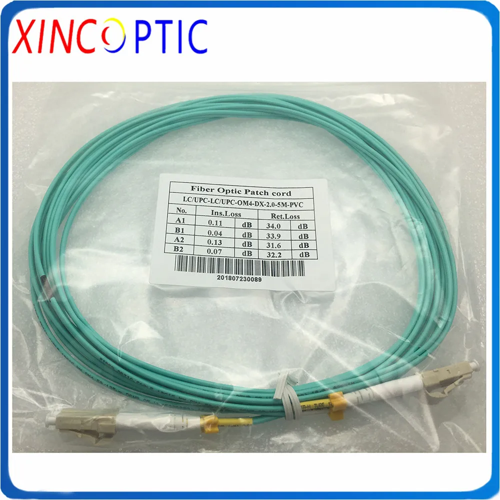 LC/UPC-LC/FC/SC/STUPC Multi Mode MM(OM4),DX,Dia:2.0mm,50M,LSZH Aqua Jacket,Fiber Optical Patch Cord Jumper Connector