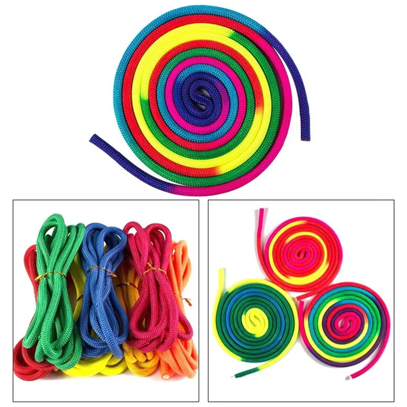 Gym Rainbow Color Rhythmic Gymnastics Rope Solid Competition Arts Training Rope Gymnastics Rope Professional