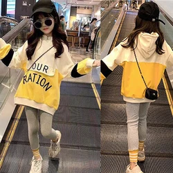 New Kids Clothes Sets Girls Autumn Clothing Big Children'S  Casual Hooded Sweatshirt +Leggings Teens Sports Suits 4 5 7 9 11 13Y