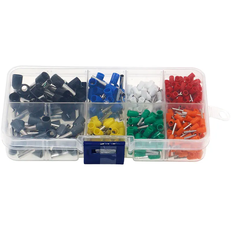 400Pcs 8 Size 8 Kleur Wire Copper Crimp Connector Geïsoleerde Cord Pin End Terminal Kit Set