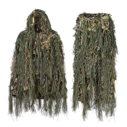 Ghillie Suit Hunting Woodland 3D Bionic Leaf Disguise Uniform Cs  Encrypted  Camouflage Suits Set tactical new