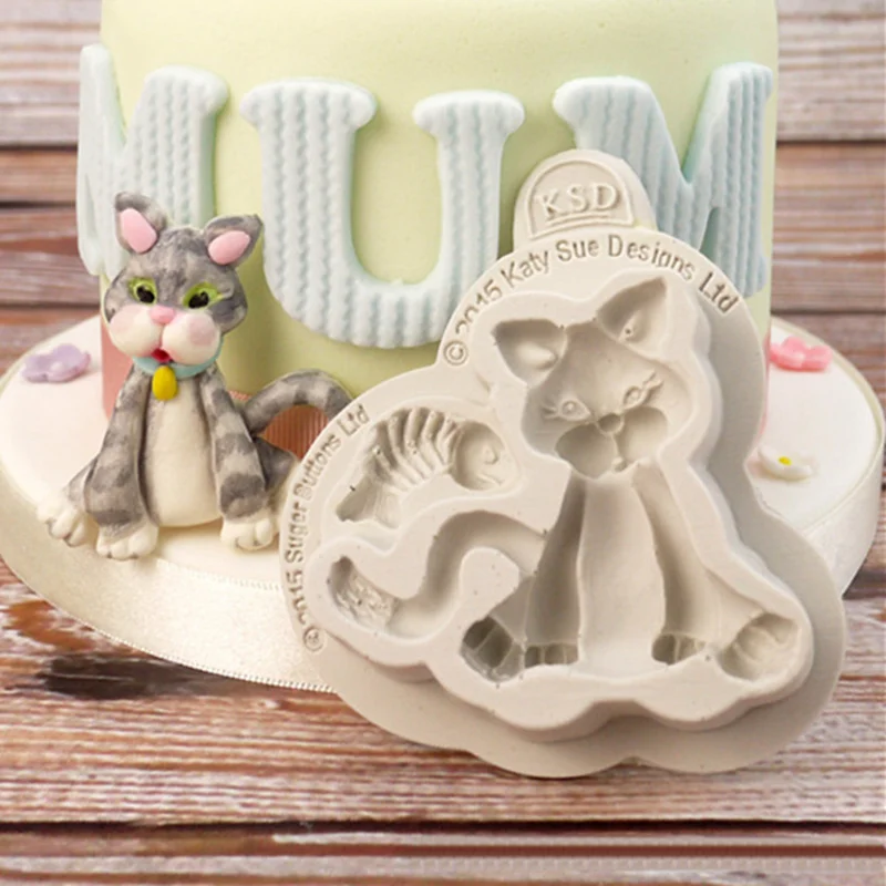 Cute Small Cat Animal Silicone Mold Chocolate Clay Crafts Molds Cake Mold Decorating Art Tools Resin Accessories