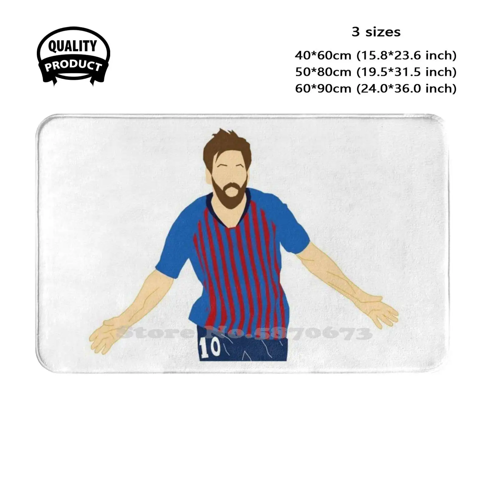 Lionel Illustration Soft Cushion Home Carpet Door Mat Car Rug Lionel Football Spain Melga