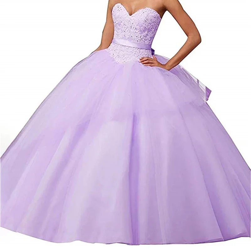 Gadis Pink Princess Sweet 16 Quinceanera Gaun Bola Gaun Pernikahan Gaun Pesta Dasi Prom Gaun Vestido De Fiesta