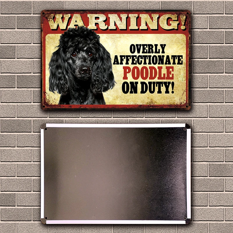 [ Kelly66 ] Pets Dog Warning Husky Poodle Puppy Pug Metal Sign Tin Poster Home Decor Bar Wall Art Painting 20*30 CM Size Dy94