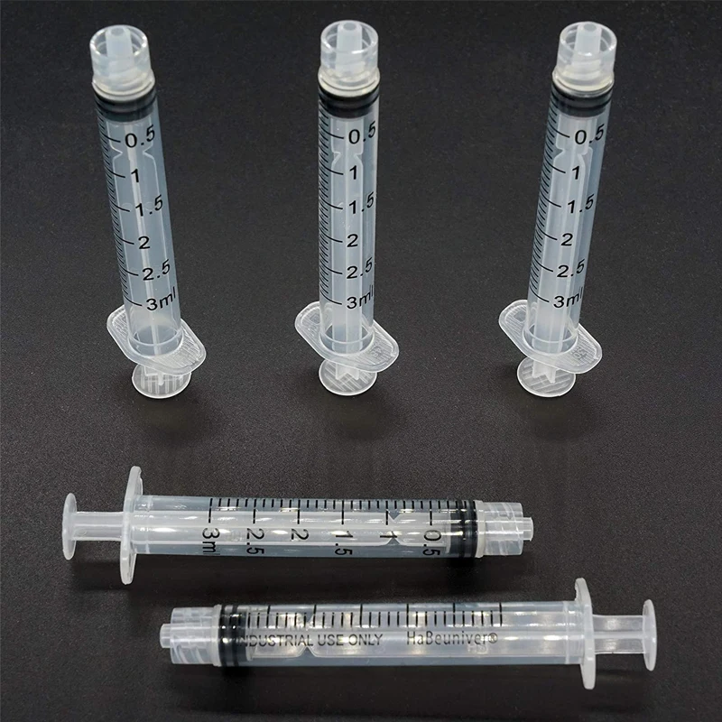 3CC/ML Plastic Syringe Luer Lock Without Needle Bulk Package Use for Lab,Measurement and Dispensing and industrial use only