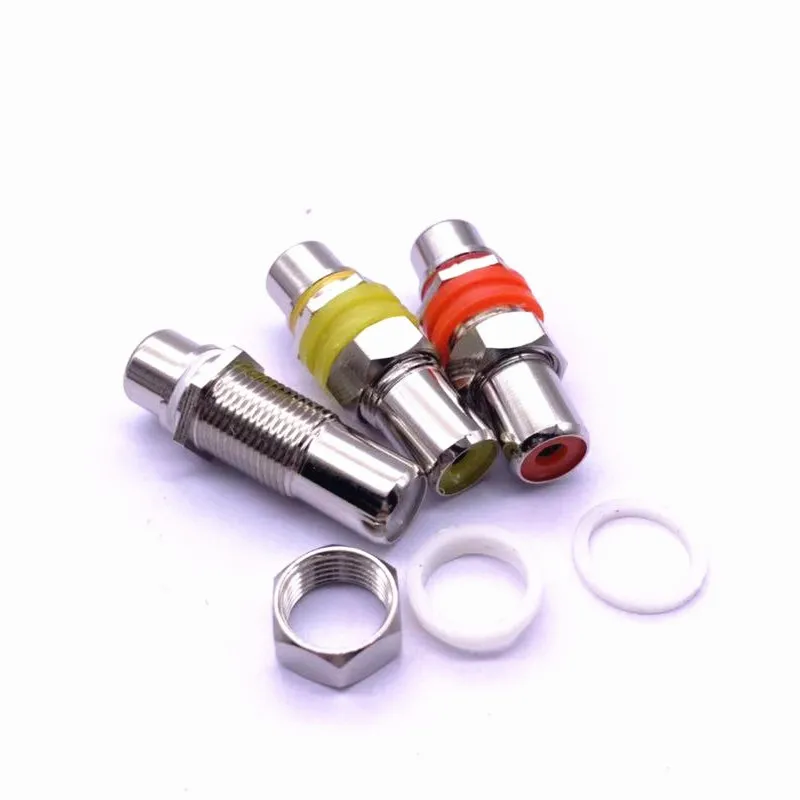 نوعية جيدة فيديو RCA أنثى إلى RCA شاحن أنثي الصوت النحاس النيكل مطلي موصل قابس ل HiFi AV مكبر صوت المقابس