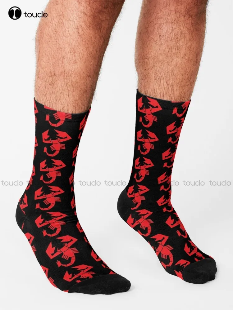 Red Devil Abarth Scorpion  Socks Woman Socks Personalized Custom Unisex Adult Teen Youth Socks 360° Digital Print Funny Sock