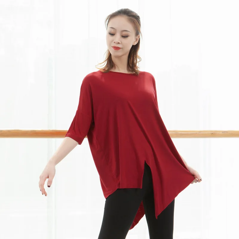 Adult Loose Modal Oriental Latin Belly Dance Top Mid Sleeve T Shirt Costume for Sale Women Dancing Clothes Dancer Wear Clothing