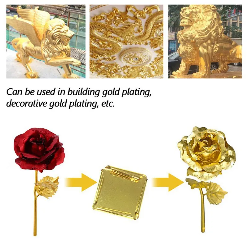 9x9cm 100 Sheets Practical K Pure Shiny Gold Leaf for Gilding Funiture Lines Wall Crafts Handicrafts Gilding Decorations