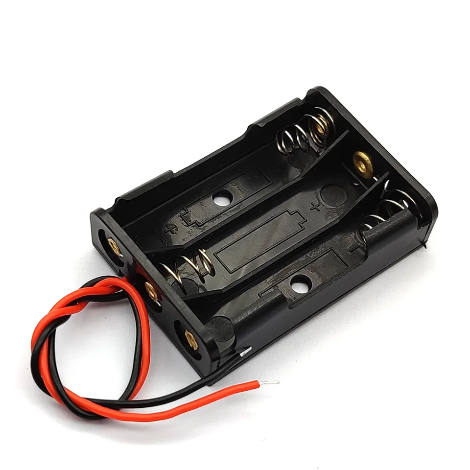 5 Pcs 3 x AAA Battery Box Case Holder With Wire Leads AAA Battery Case Connecting Solder 4.5V