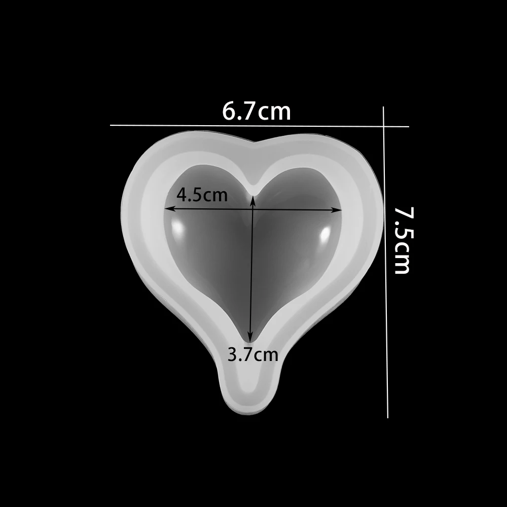 3D Heart Shape Silicone Mold for DIY Jewelry Making