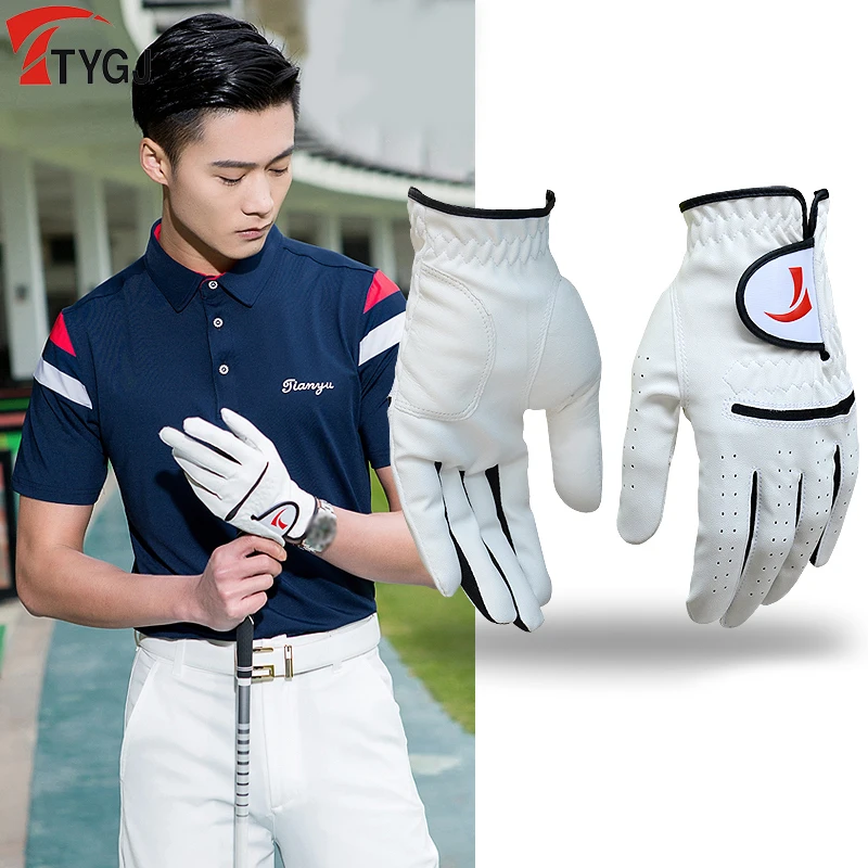 

TTYGJ Multi-size Authentic Golf Gloves Men's Indonesian Lambskin Gloves Left/Right Hand Soft Comfortable Wearable Breathable