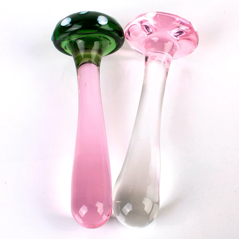 14cm Mushroom Glass Dildos For Anal Plug Women Men 18 Couples Tools Butt Plugs Dilator Sex Toys Adult Games Erotic Products Shop