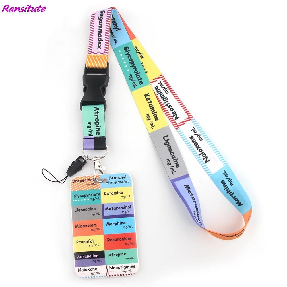 Ransitute R1422 Medical Lanyard Credit Card ID Holder Badge Doctor Nurse Student Women Travel Bank Bus Business Card Cover Badge