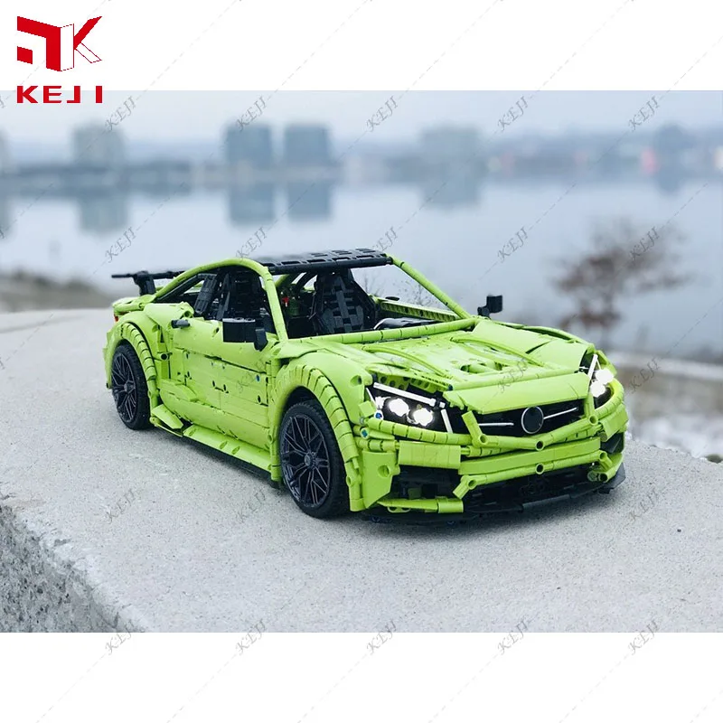 KEJI 2021 New MOC-60193 C63 AMG Super Sports Racing Car Model Building Blocks Bricks Kit DIY Toys Christmas Gift