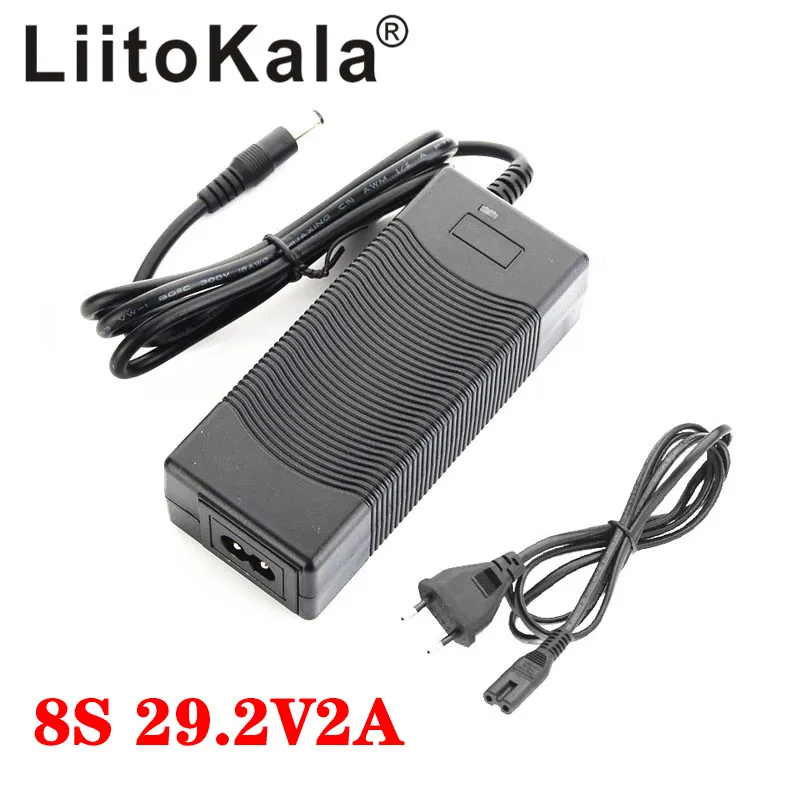 LiitoKala 24V charger 8S 29.2V 2A charger 29.2V 4A LiFePO4 Battery Charger RCA Port For 8S 24V LiFePO4 Battery pack