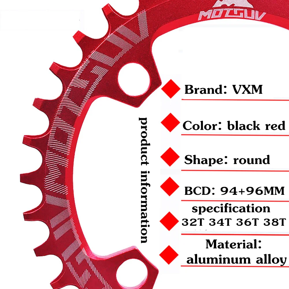 MOTSUV Oval 94+96mm 94BCD/96BCD 32/34/36/38T MTB Mountain bike Chainring for ALIVIO M4000 M4050 NX GX X1 crank Bicycle Parts